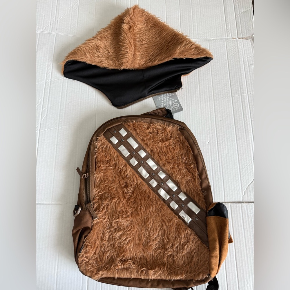 Disney Store Star Wars Chewbacca School Backpack Cosplay Bag with Removable Hood - Picture 14 of 14